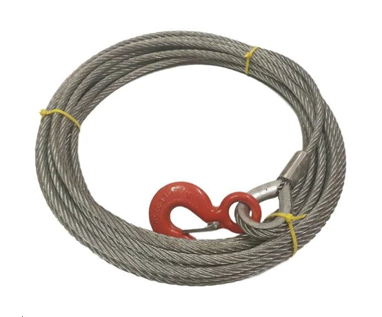 Wire winch rope - 6mm x 15m